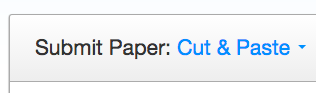 Screenshot showing cut and paste option for submitting a paper